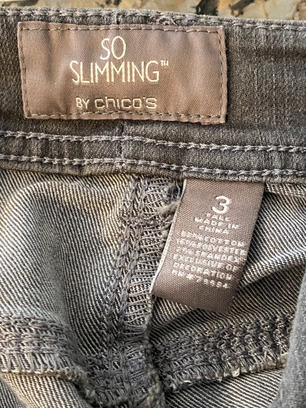 Chicos So Slimming Gray Jeans Size 3